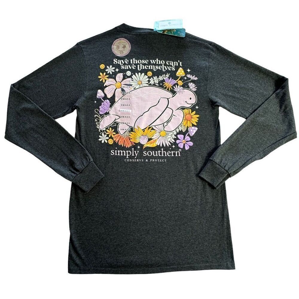 SIMPLY SOUTHERN SMALL Juniors Sea Turtle Long Sleeve Shirt